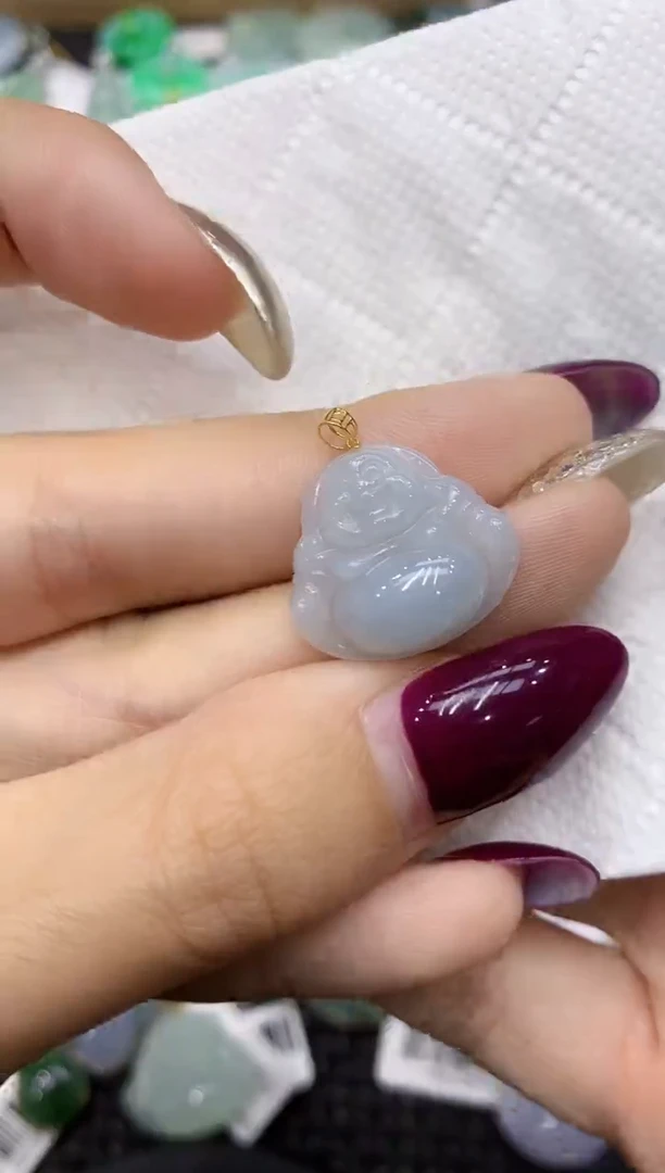 翡翠18K金镶嵌颈饰111111111111