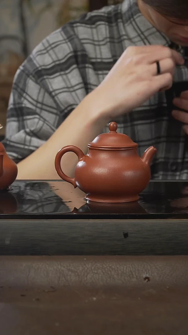 茶壶紫砂11，潘壶，朱泥，170cc