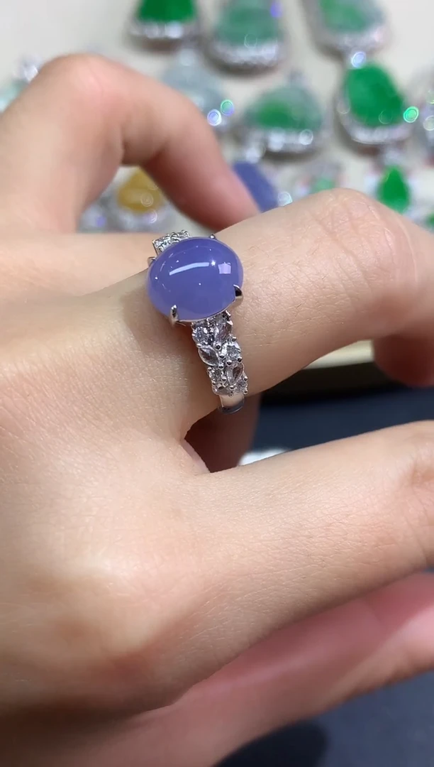 18K金镶嵌戒指翡翠戒指|25800