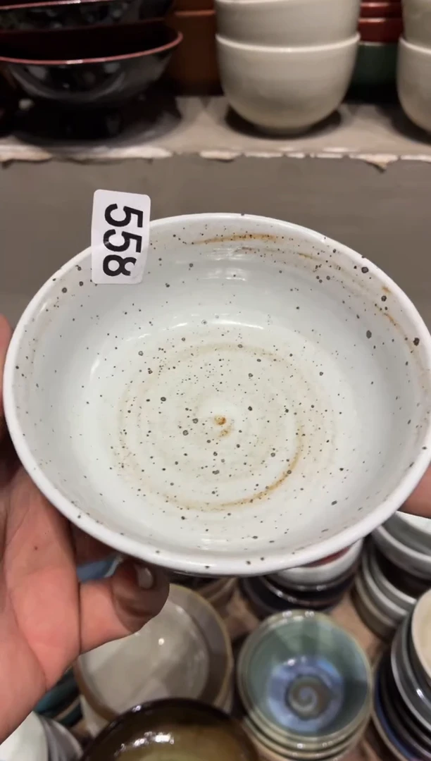 瓷片婕*缪558  白麻点小碗1个