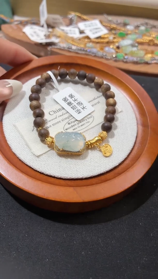 吊坠(不含链)银S925镶嵌翡翠手串