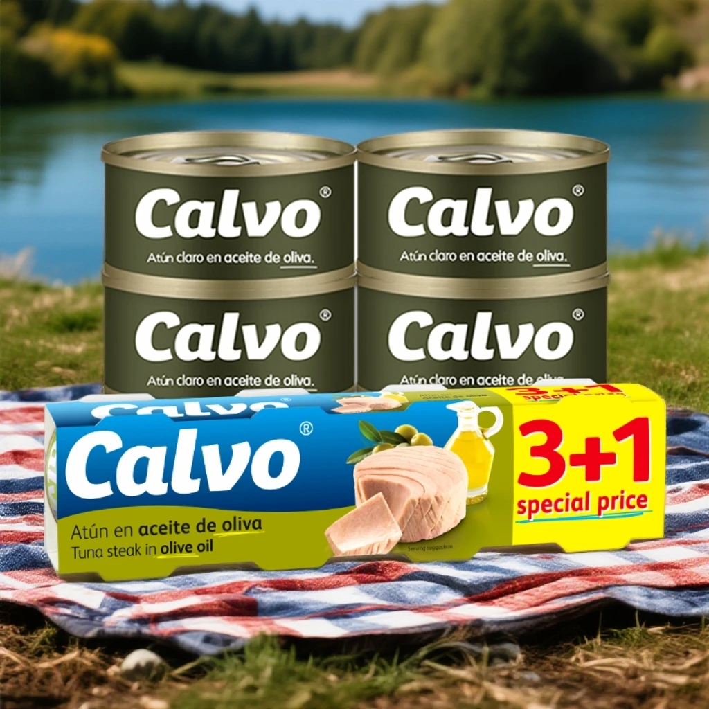 Calvo/凯芙橄榄油浸金枪鱼罐头80g*4罐西班牙进口沙拉开盖即食