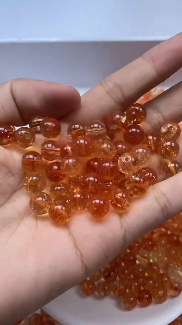 颈饰未镶嵌水晶W1719-金橙色碧玺8mm*20颗