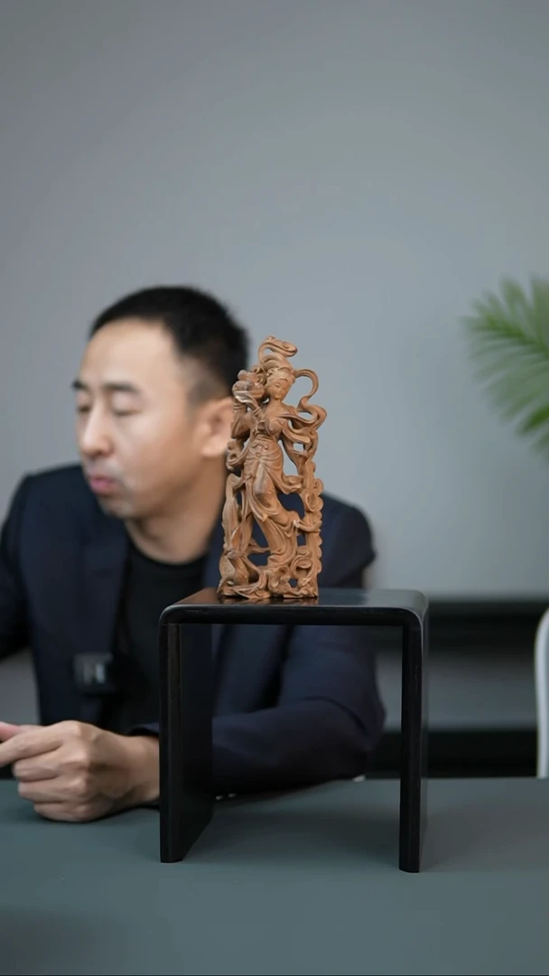 檀香木把件印度老山檀香 麻姑献寿