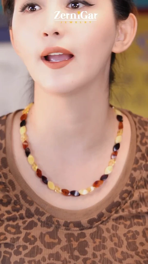 裸石琥珀未镶嵌天然琥珀项链