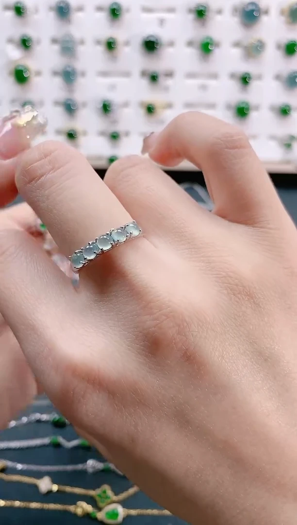 【闪购商品】翡翠戒指银S925镶嵌天然翡翠