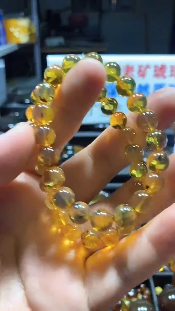 琥珀颈饰未镶嵌天然缅甸琥珀手串