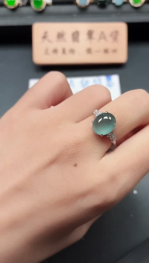 银S925镶嵌戒指翡翠111