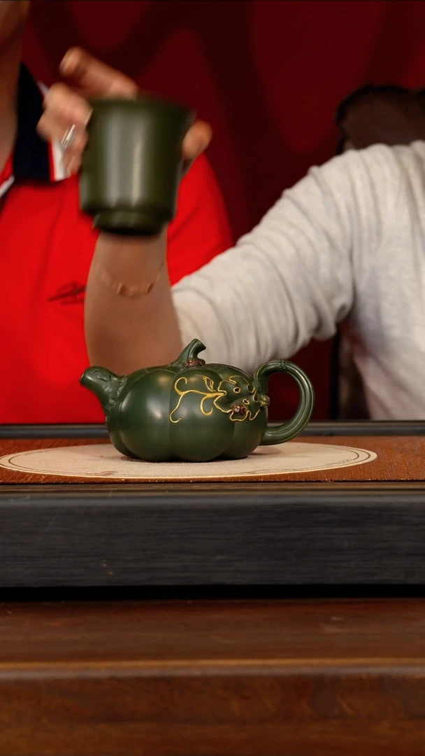 茶壶紫砂宜兴紫砂CYL 翡翠金砂 南瓜4