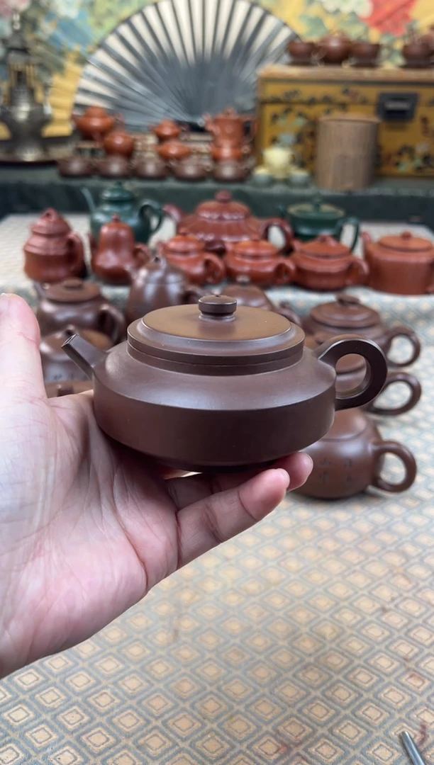 茶壶紫砂文革泥仲芳周盘壶200CC