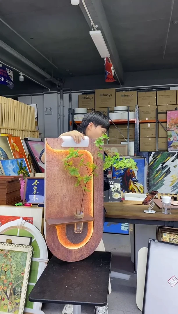 带灯款4075砂岩带灯装饰画