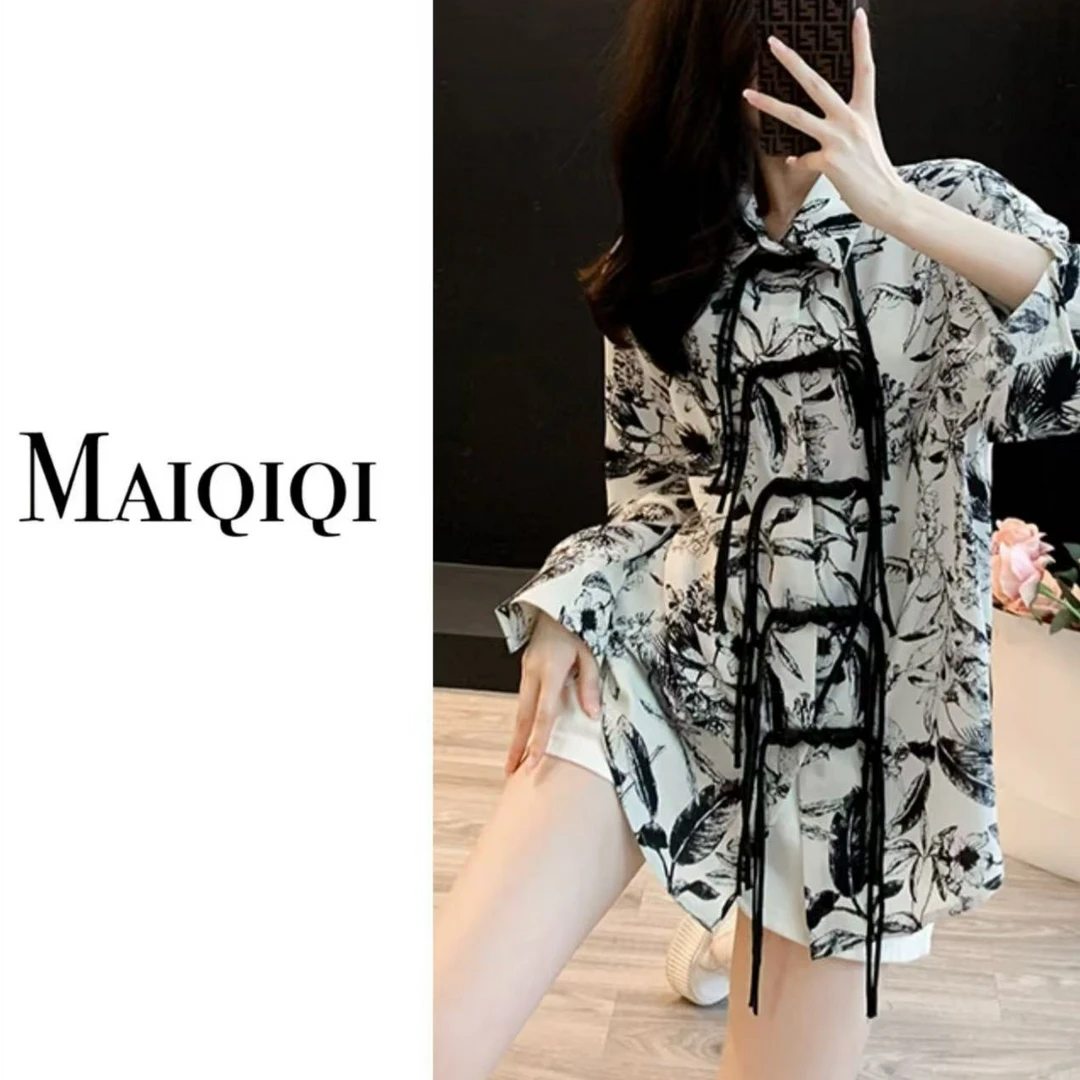 MaiQiQi 新中式国风小众调性外穿衬衫2025新款漂亮衬小衫衣 C1