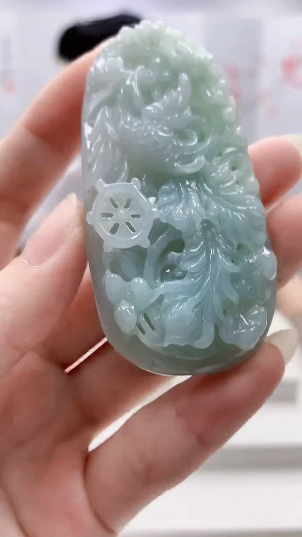 未镶嵌定制翡翠5123ry-毛货挂件40