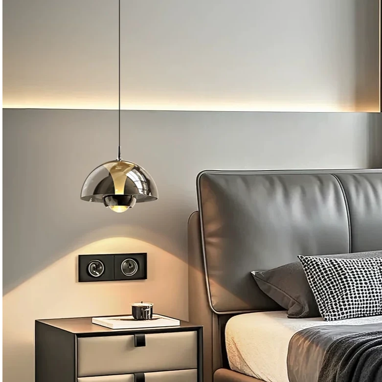 升降花苞床头吊灯现代简约意式轻奢高级感2025新玄关卧室小吊线灯