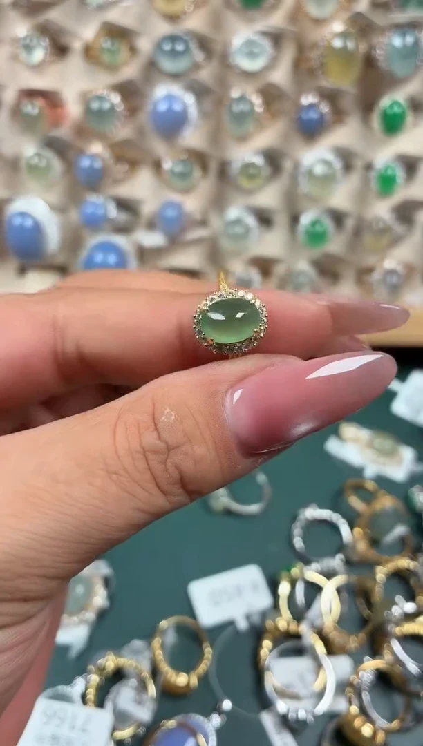 银S925镶嵌戒指翡翠.