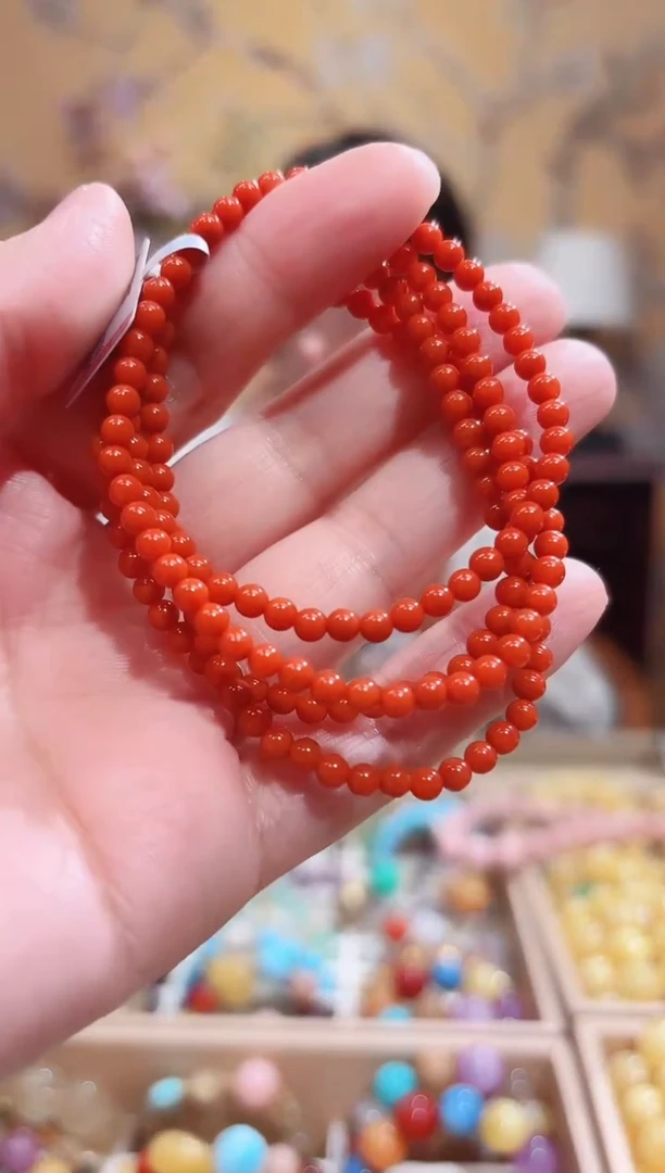 未镶嵌手链南红玛瑙南红设计款万能链，项链，绕手四圈