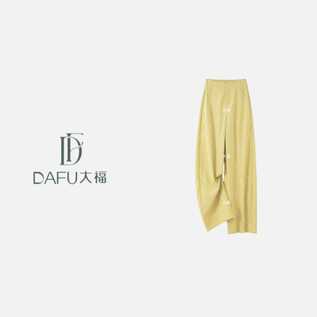 【专柜原单】2025年夏季新品桑蚕丝天丝弯刀裤高腰窄版显瘦7750