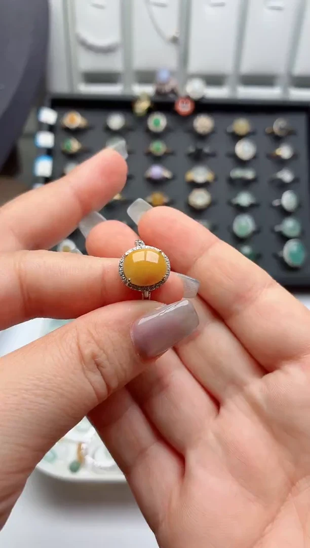 银S925镶嵌戒指翡翠.