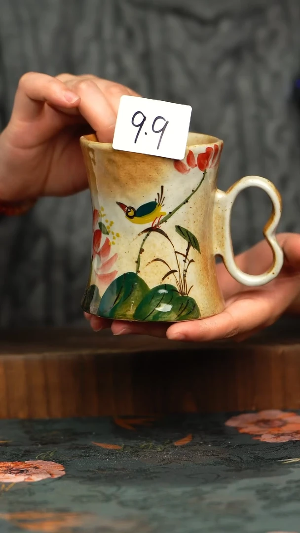 杯釉下彩手工手绘同款陶器