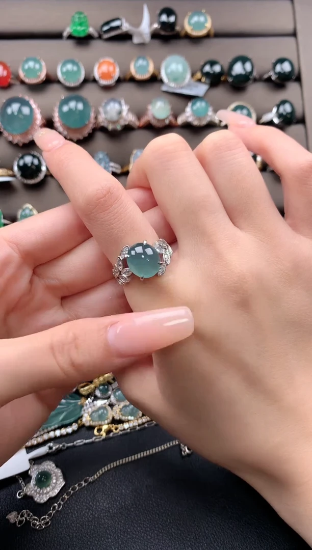 【闪购商品】翡翠戒指银S925镶嵌321331