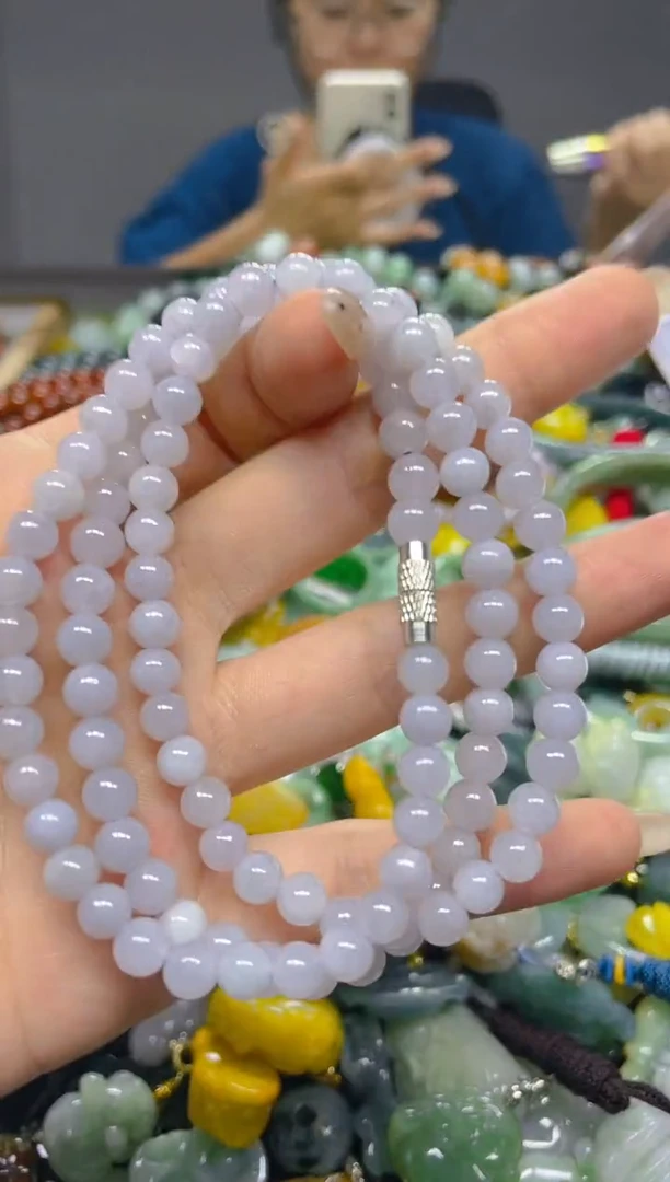 颈饰未镶嵌翡翠5MM/ Q /翡翠A货，一件也是批发价