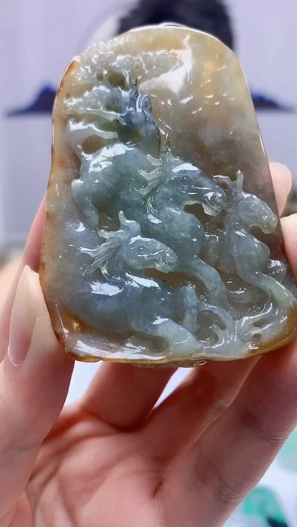 【闪购商品】定制翡翠未镶嵌4688zm-毛货挂件10马牌