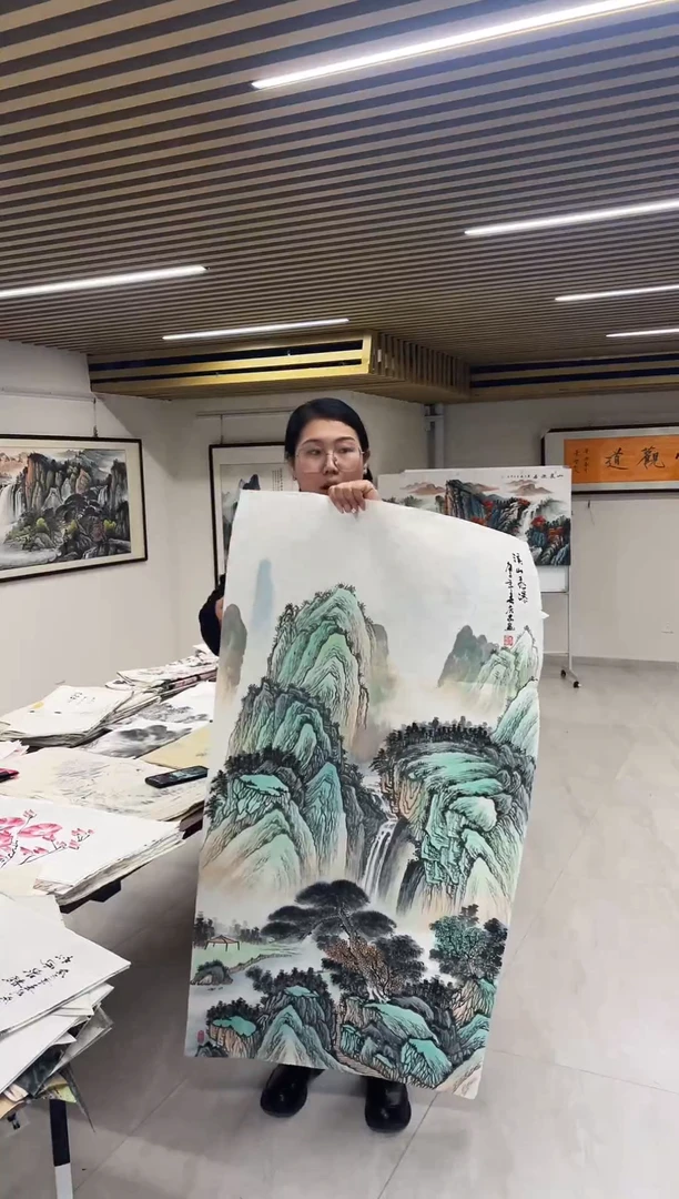 国画丹青专属福利-大中堂溪山飞瀑