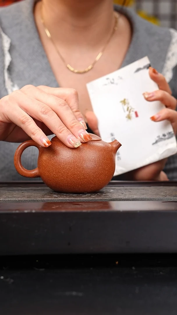 茶壶紫砂红朱段洋桶刻绘竹630cc陈鹏欢