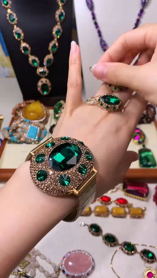 铜合金无奢华绿色手链