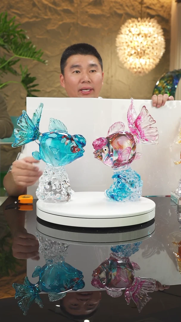 【闪购商品】摆件设计款金鱼摆件一对