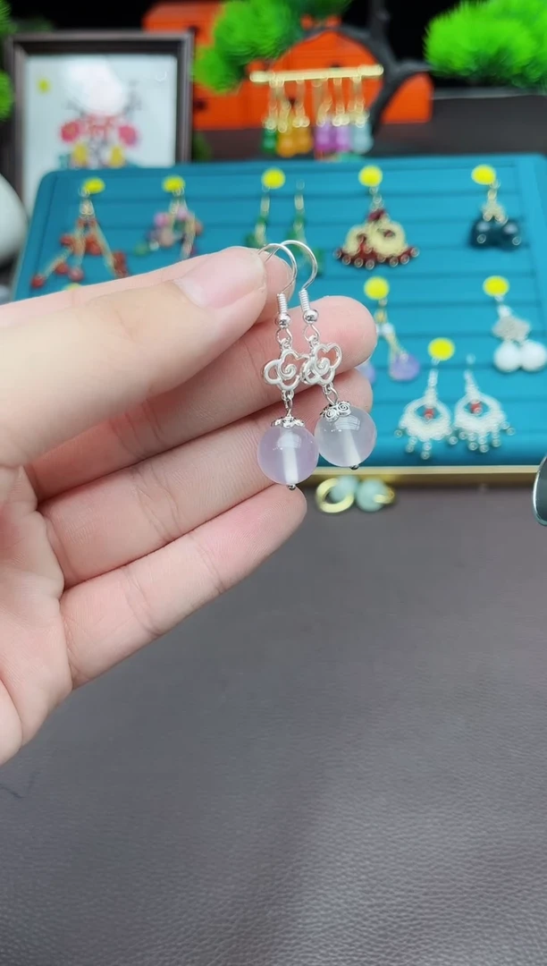 【闪购商品】玛瑙/玉髓耳钉银S925镶嵌514000