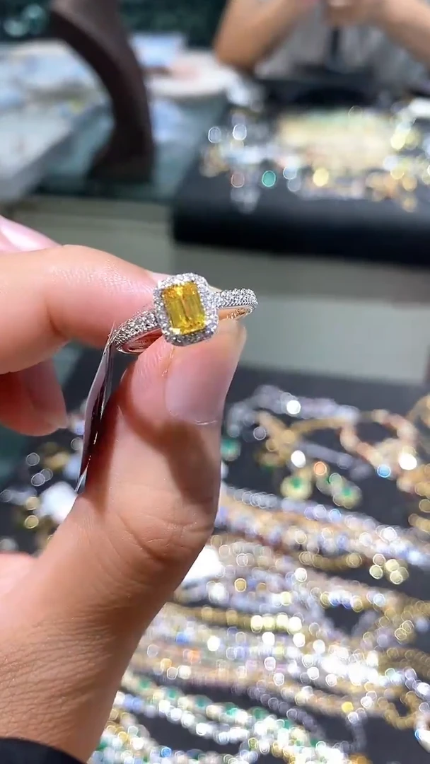 蓝宝石戒指银S925镶嵌戒指