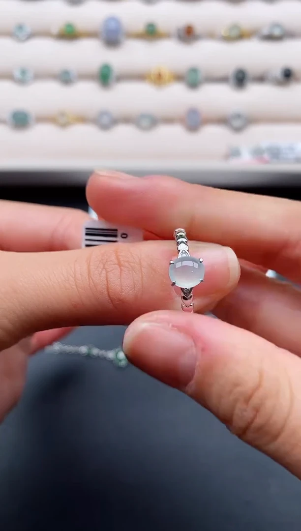 银S925镶嵌戒指翡翠555555+2