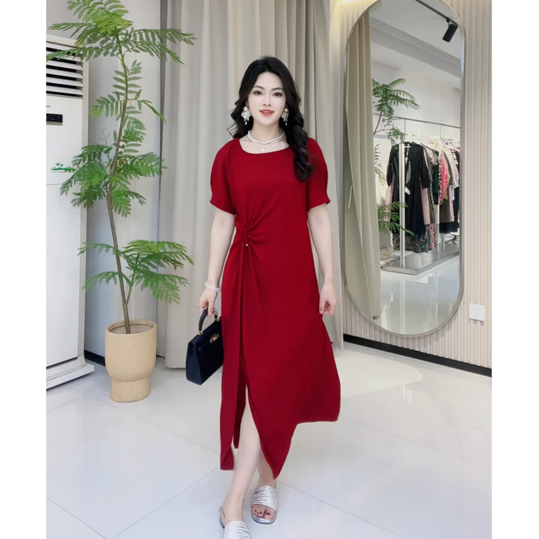 [依百万]171长裙夏季中连衣裙新娘显瘦时尚结婚女装方领礼服修身