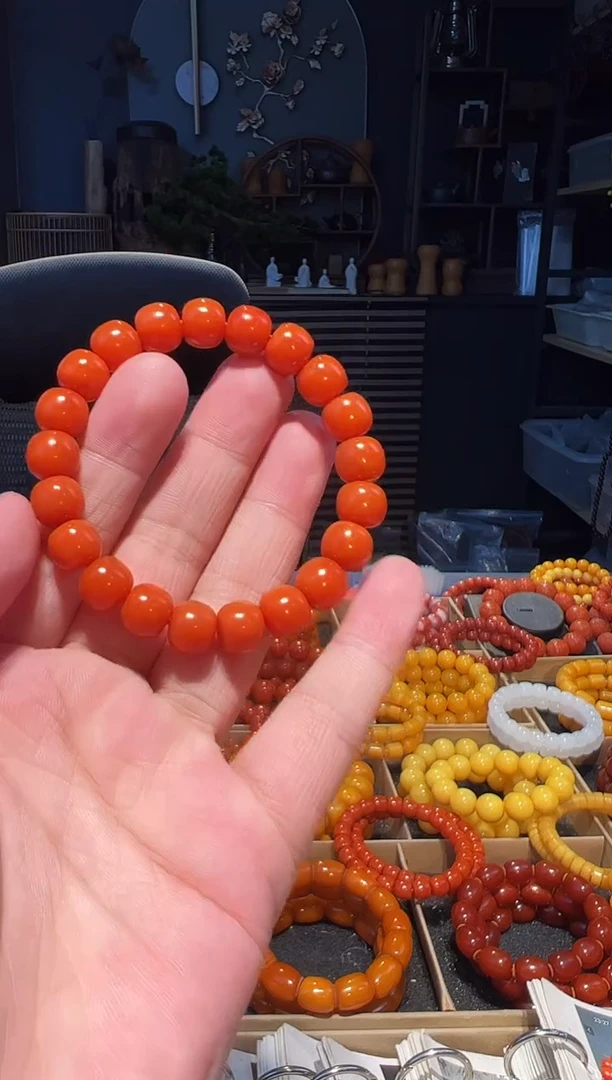 未镶嵌手串南红玛瑙柿子黄10+