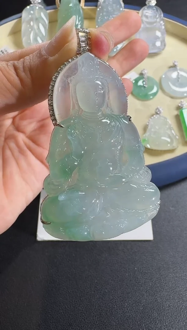 【闪购商品】翡翠颈饰18K金镶嵌【源头工厂】钻石镶嵌