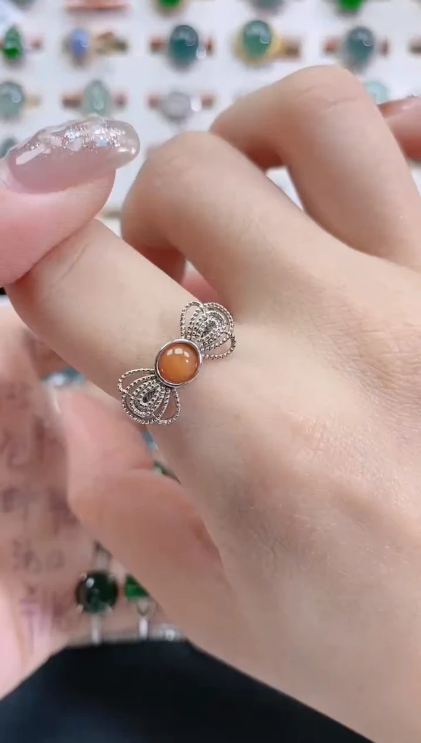 银S925镶嵌戒指翡翠天然翡翠