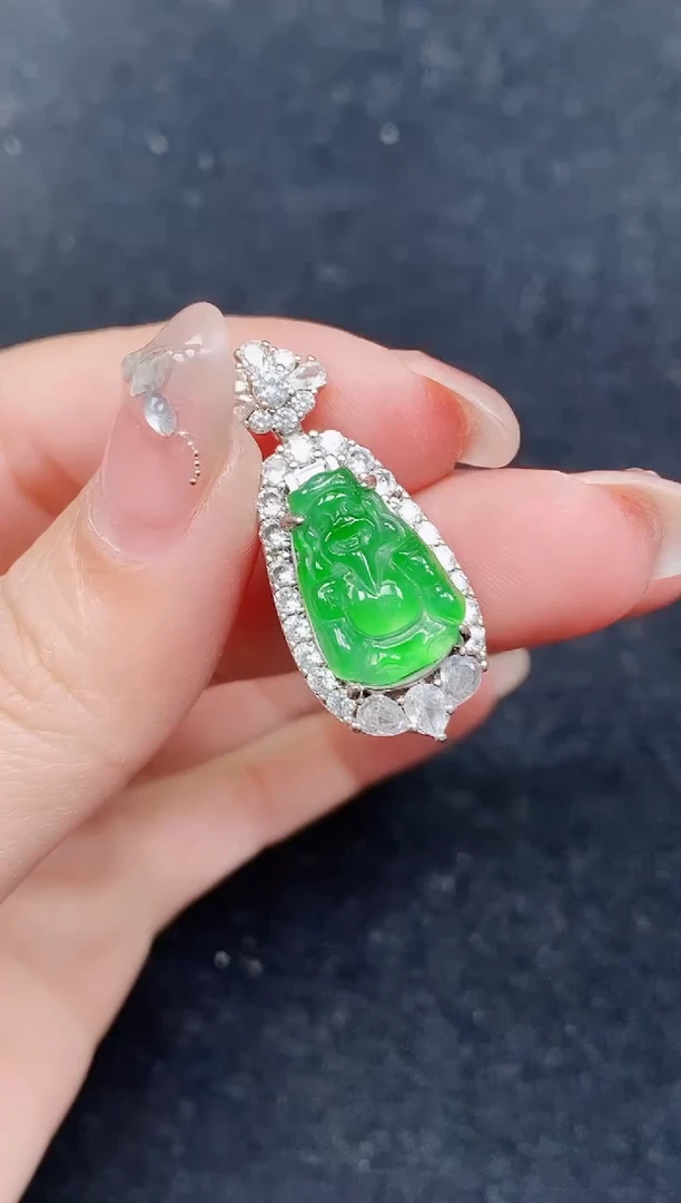 颈饰未镶嵌翡翠天然A货翡翠 保A保真