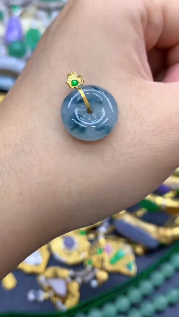 翡翠18K金镶嵌颈饰190-中国好珍宝