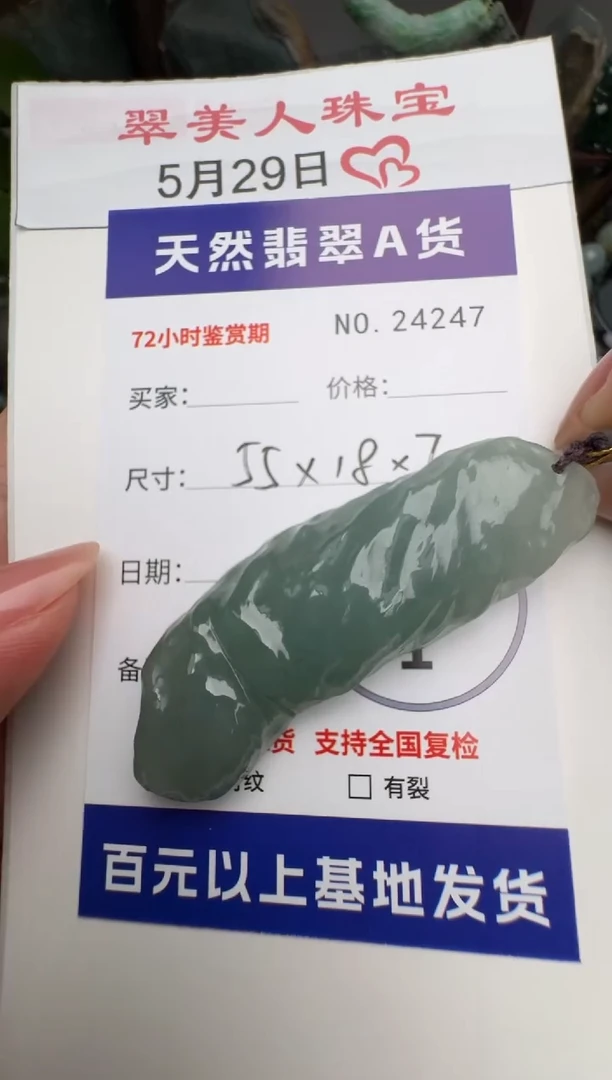 翡翠未镶嵌颈饰原石24247