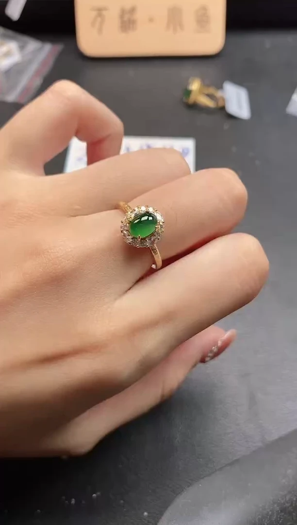 银S925镶嵌戒指翡翠51111