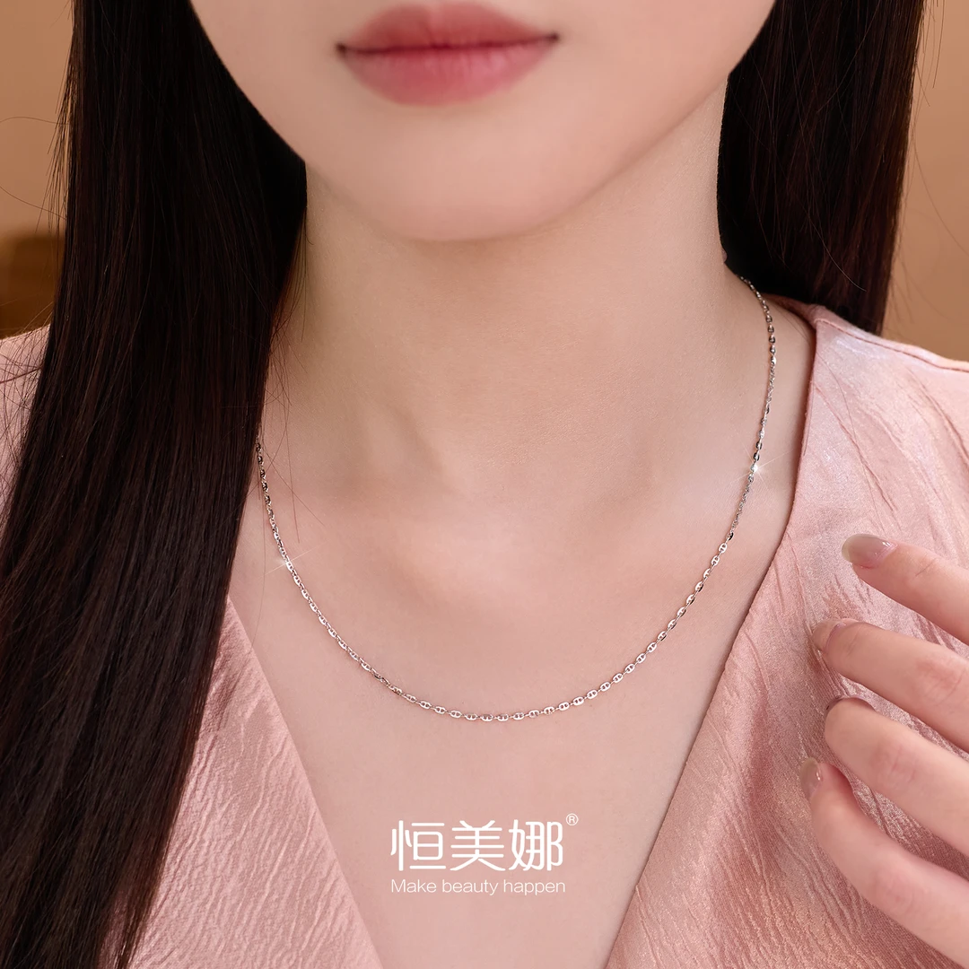 坠链均925银 呼吸素链经典时尚气质素款锁骨链颈链女款