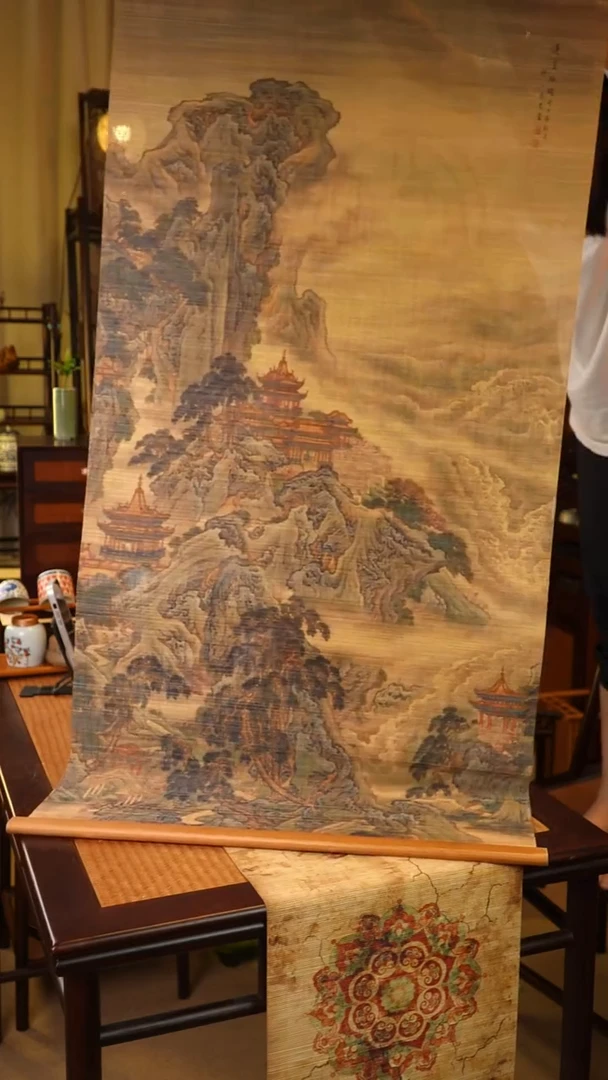 千里江山双面挂画