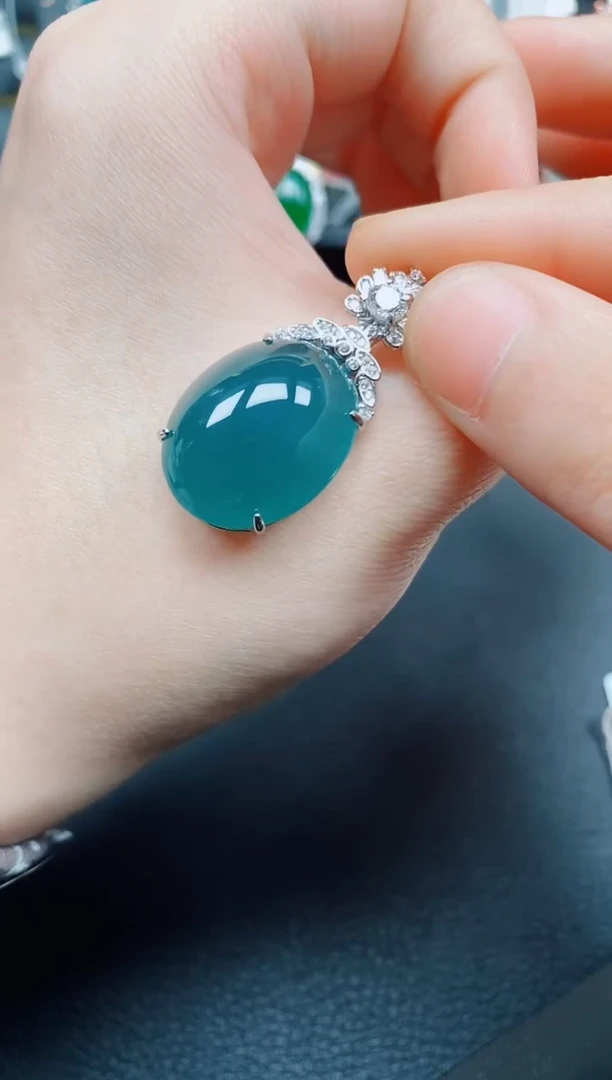 吊坠(赠链)银S925镶嵌翡翠翡翠