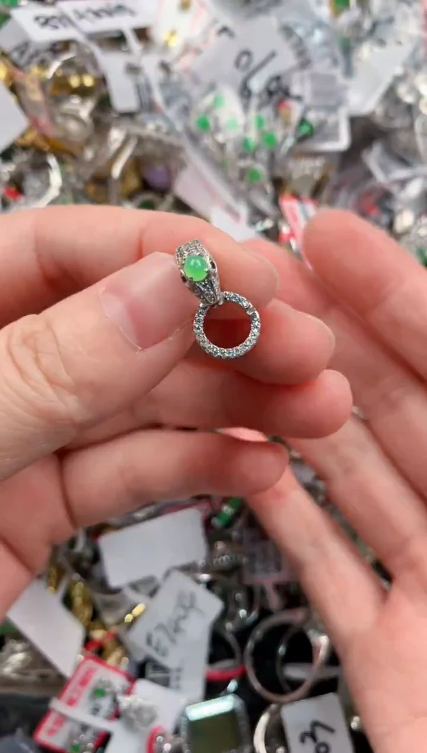 银S925镶嵌戒指翡翠111     2