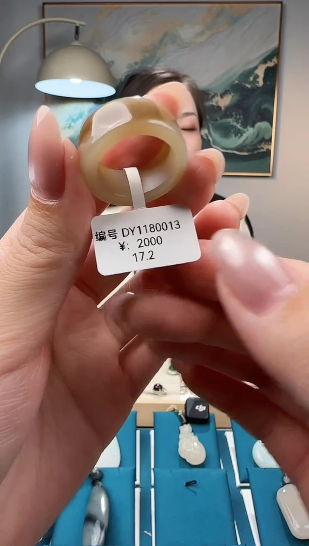 颈饰未镶嵌和田玉戒圈17.2DY