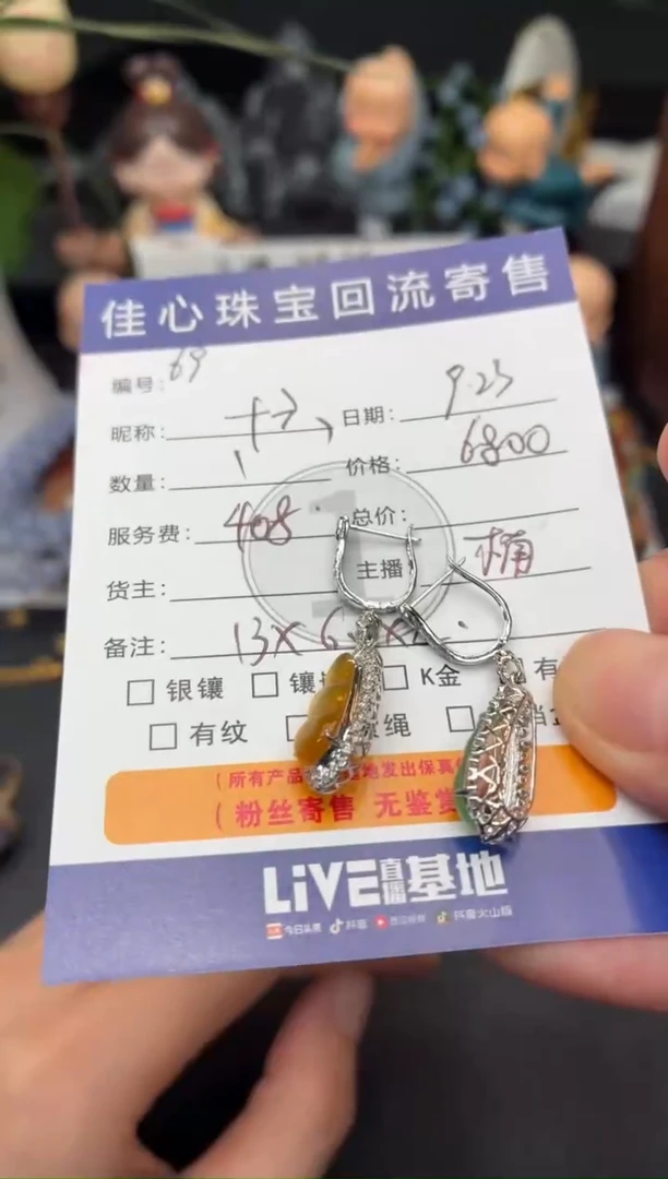 18K金镶嵌翡翠耳饰十***丹翡翠——0923069