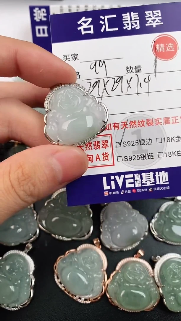 翡翠银S925镶嵌颈饰·