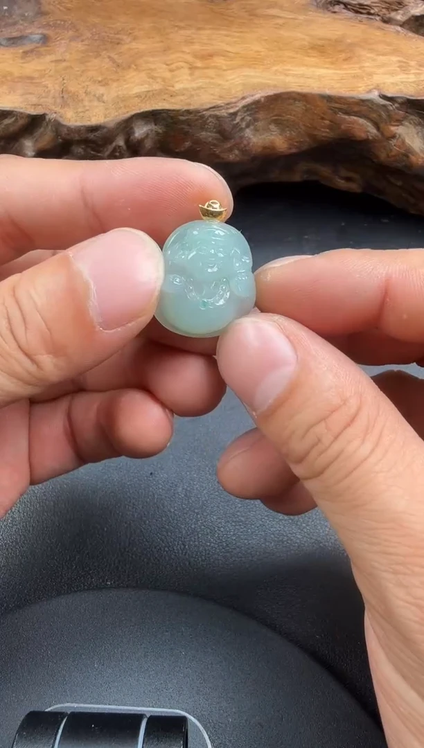 吊坠(不含链)18K金镶嵌翡翠翡翠饰品-47