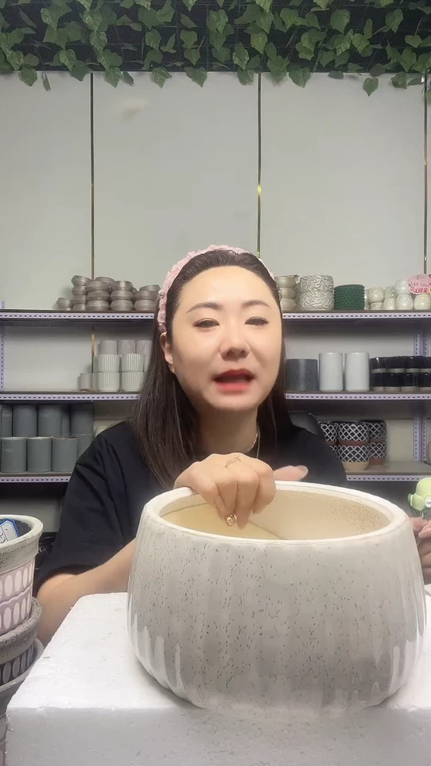 陶瓷花盆宽高18.5-10厘米